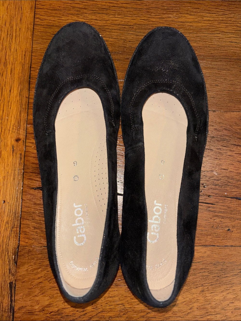 Gabor Women’s black Suede Slip-On Comfort Flats - Picture 6 of 10